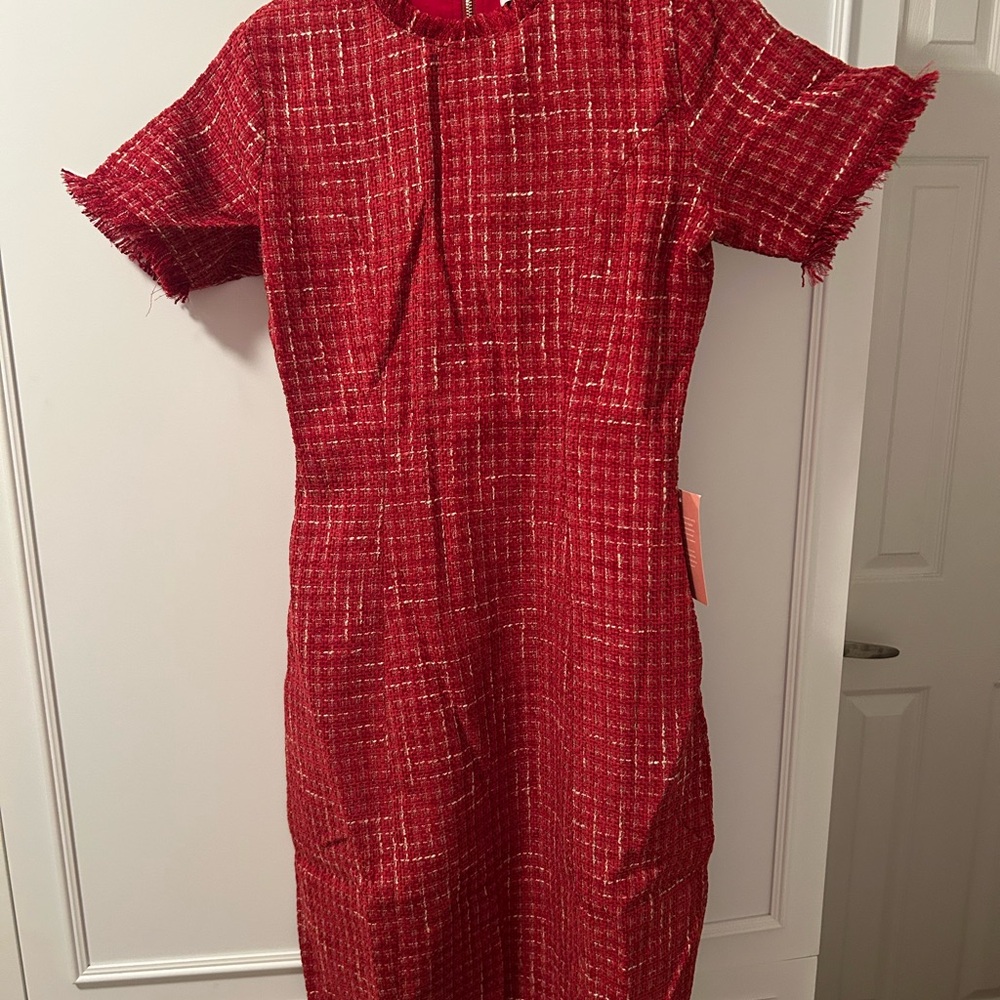 Ivy City Co Red Tweed Dress